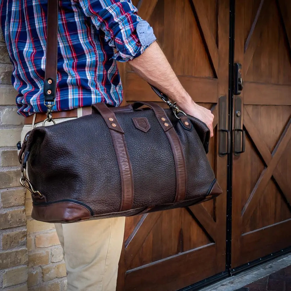 Theodore Leather Weekender Duffle Bag Mission Mercantile Leather Goods
