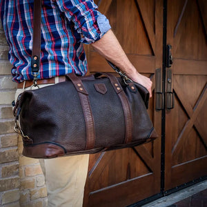 Theodore Leather Weekender Duffle Bag Mission Mercantile Leather Goods