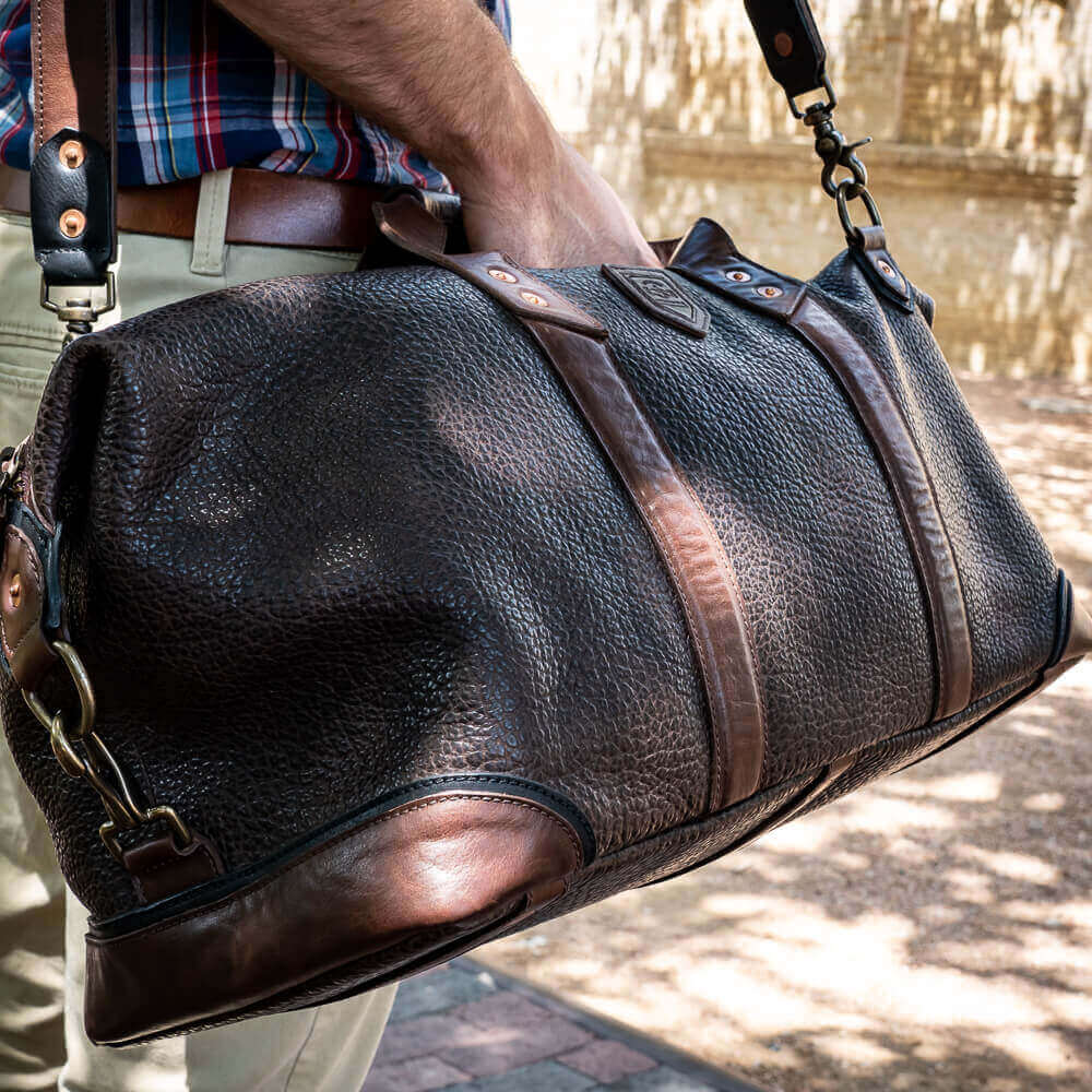Theodore Leather Weekender Duffle Bag Mission Mercantile Leather Goods