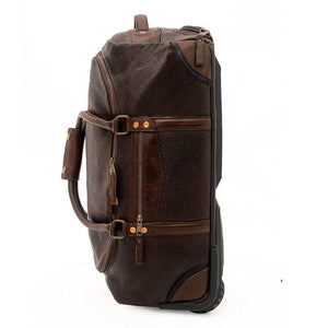 Theodore Leather Wheeled Carry-On Duffle Bag by Mission Mercantile Leather Goods, handmade leather goods detail photo 7