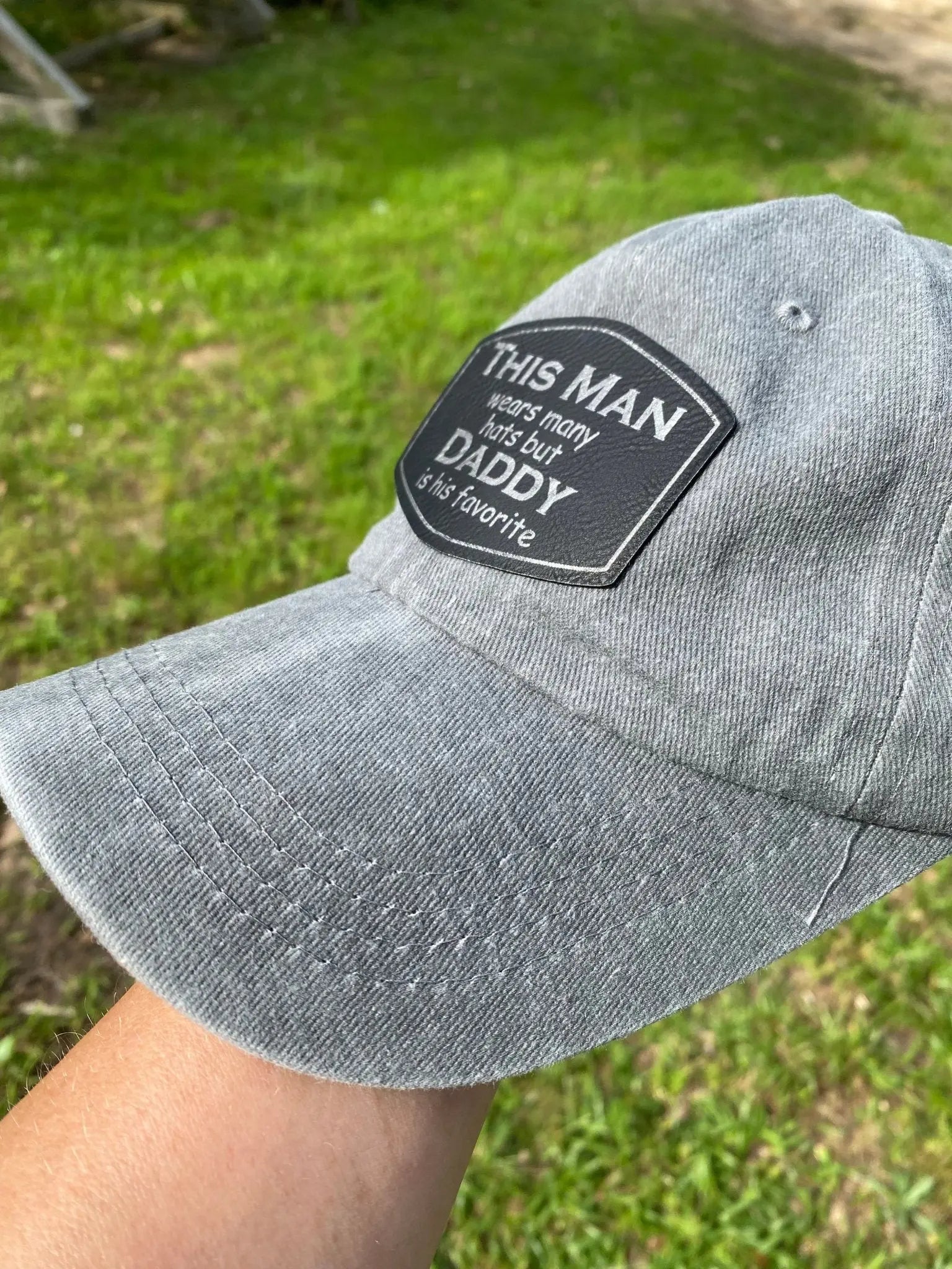 This Man Wears Many Hats Custom Patch Hat by Poor Hog Customs, Southern lifestyle apparel detail photo 3