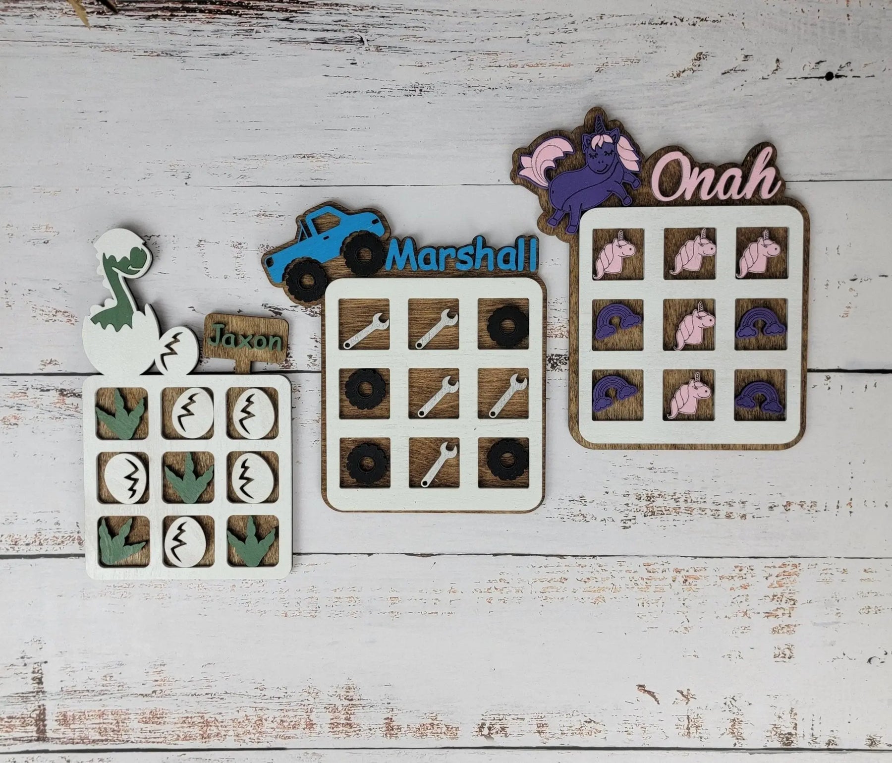 Tic Tac Toe, Easter basket, Monster Truck, Dinosaur, Unicorn.  Birthday Present, Party Favor, Travel Game, Tic-Tac-Toe Board, Games for Kids EverLee Creations