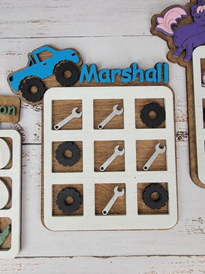 Tic Tac Toe, Easter basket, Monster Truck, Dinosaur, Unicorn.  Birthday Present, Party Favor, Travel Game, Tic-Tac-Toe Board, Games for Kids EverLee Creations