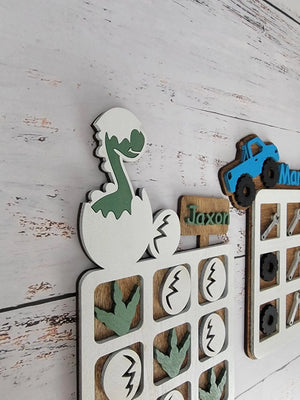 Tic Tac Toe, Easter basket, Monster Truck, Dinosaur, Unicorn.  Birthday Present, Party Favor, Travel Game, Tic-Tac-Toe Board, Games for Kids EverLee Creations
