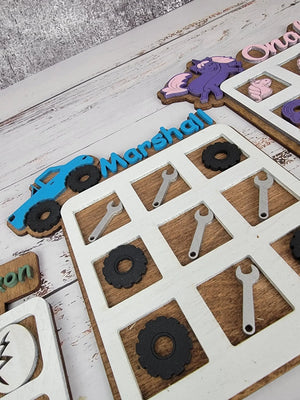 Tic Tac Toe, Easter basket, Monster Truck, Dinosaur, Unicorn.  Birthday Present, Party Favor, Travel Game, Tic-Tac-Toe Board, Games for Kids EverLee Creations