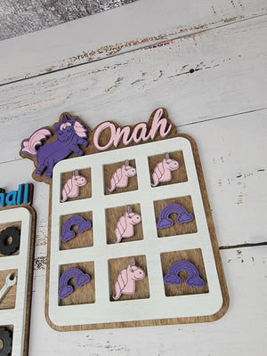 Tic Tac Toe, Easter basket, Monster Truck, Dinosaur, Unicorn.  Birthday Present, Party Favor, Travel Game, Tic-Tac-Toe Board, Games for Kids EverLee Creations