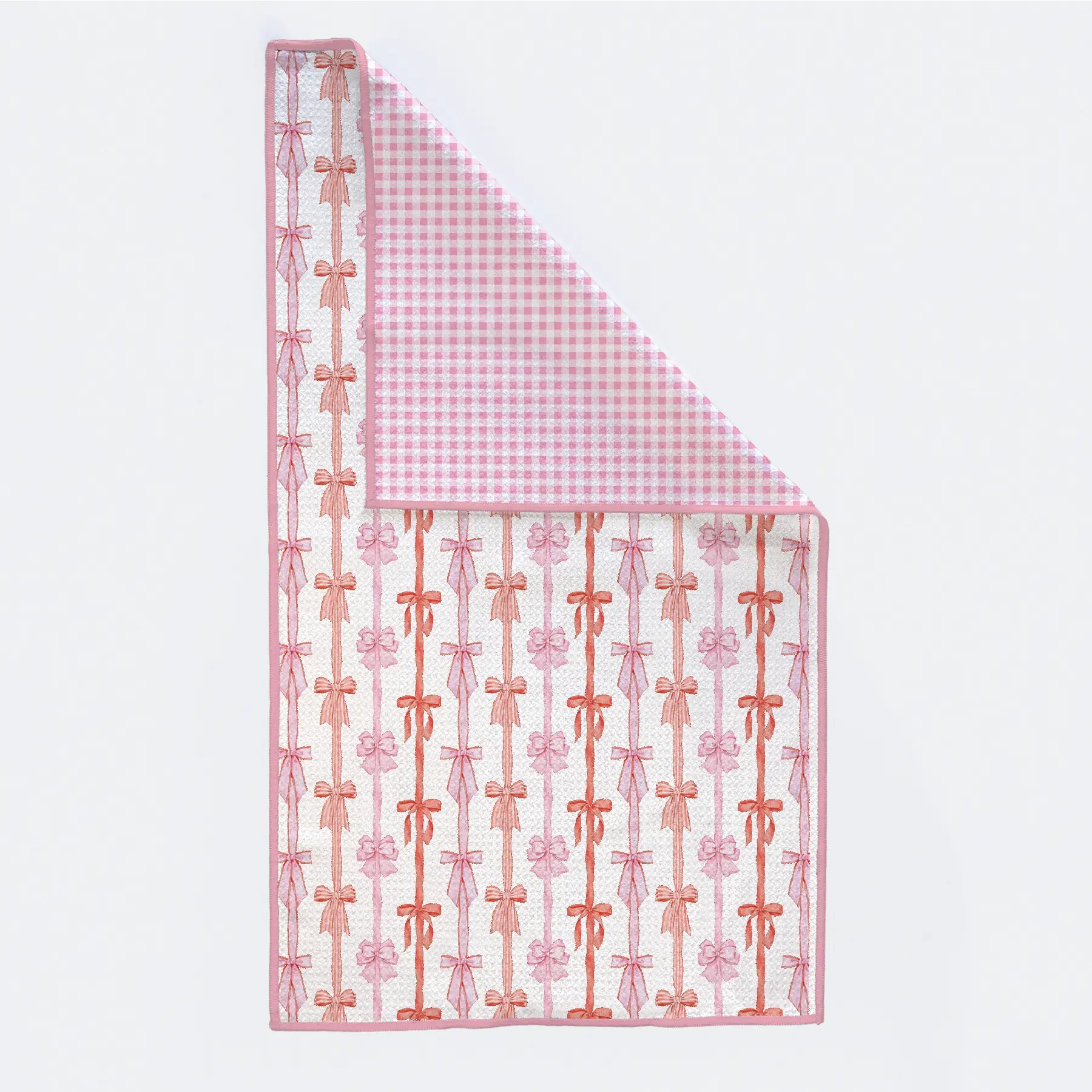 Tied Up in Pink Kitchen Towel by Nola Tawk, tea towel main product photo
