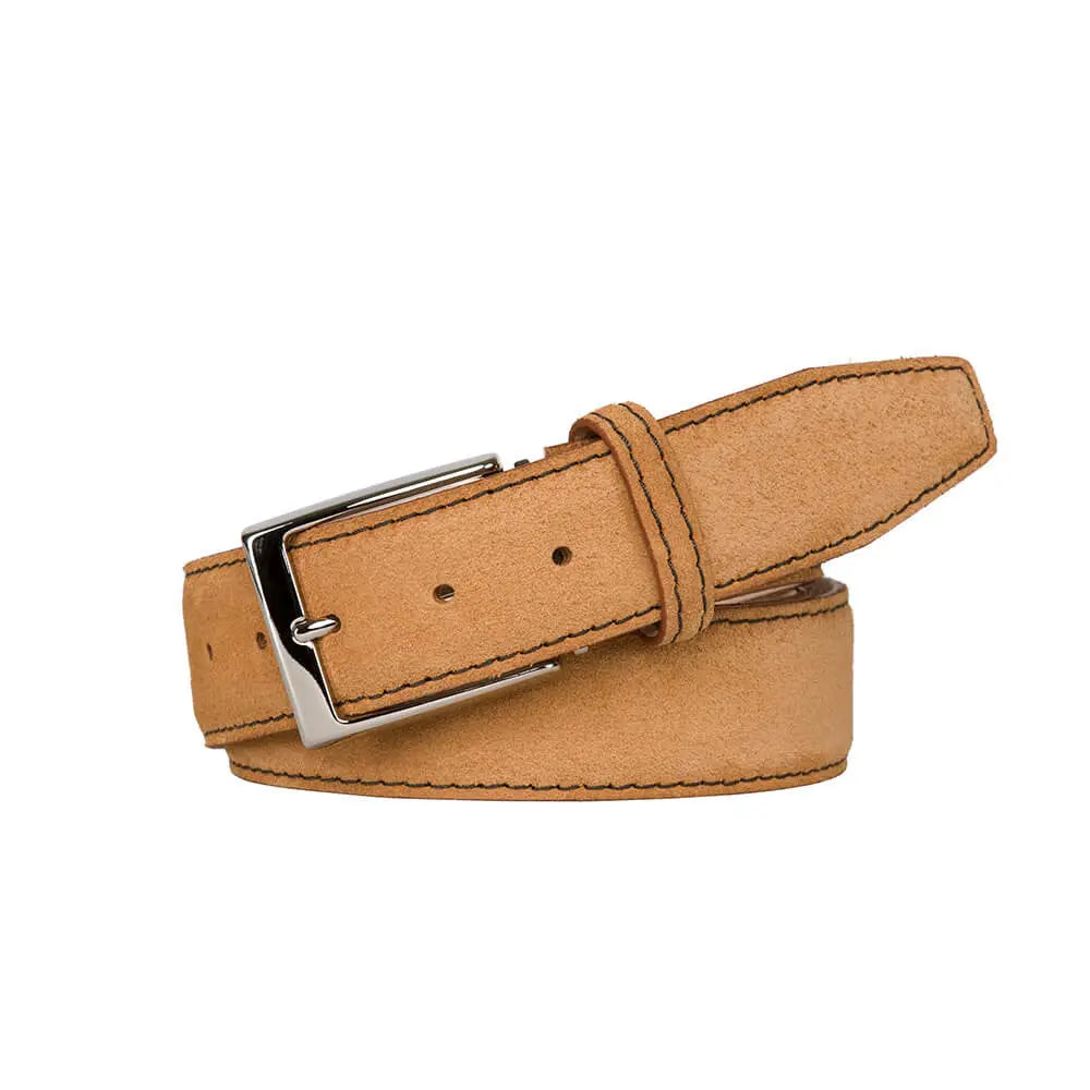 Toast Suede Leather Belt by Roger Ximenez: Bespoke Belts and Leather Accessories, handmade leather goods main product photo