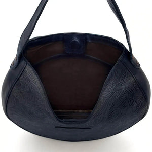 Tooled Leather Hobo Bag by Mission Mercantile Leather Goods, handmade leather goods detail photo 10