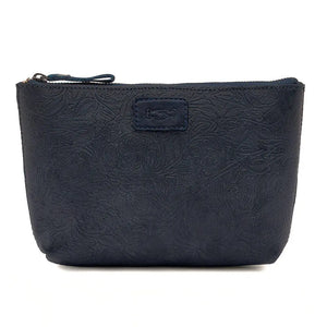 Tooled Leather Large Zippered Pouch by Mission Mercantile Leather Goods, handmade leather goods detail photo 6