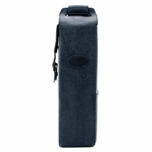 Tooled Leather Single Bottle Wine Carrier Mission Mercantile Leather Goods