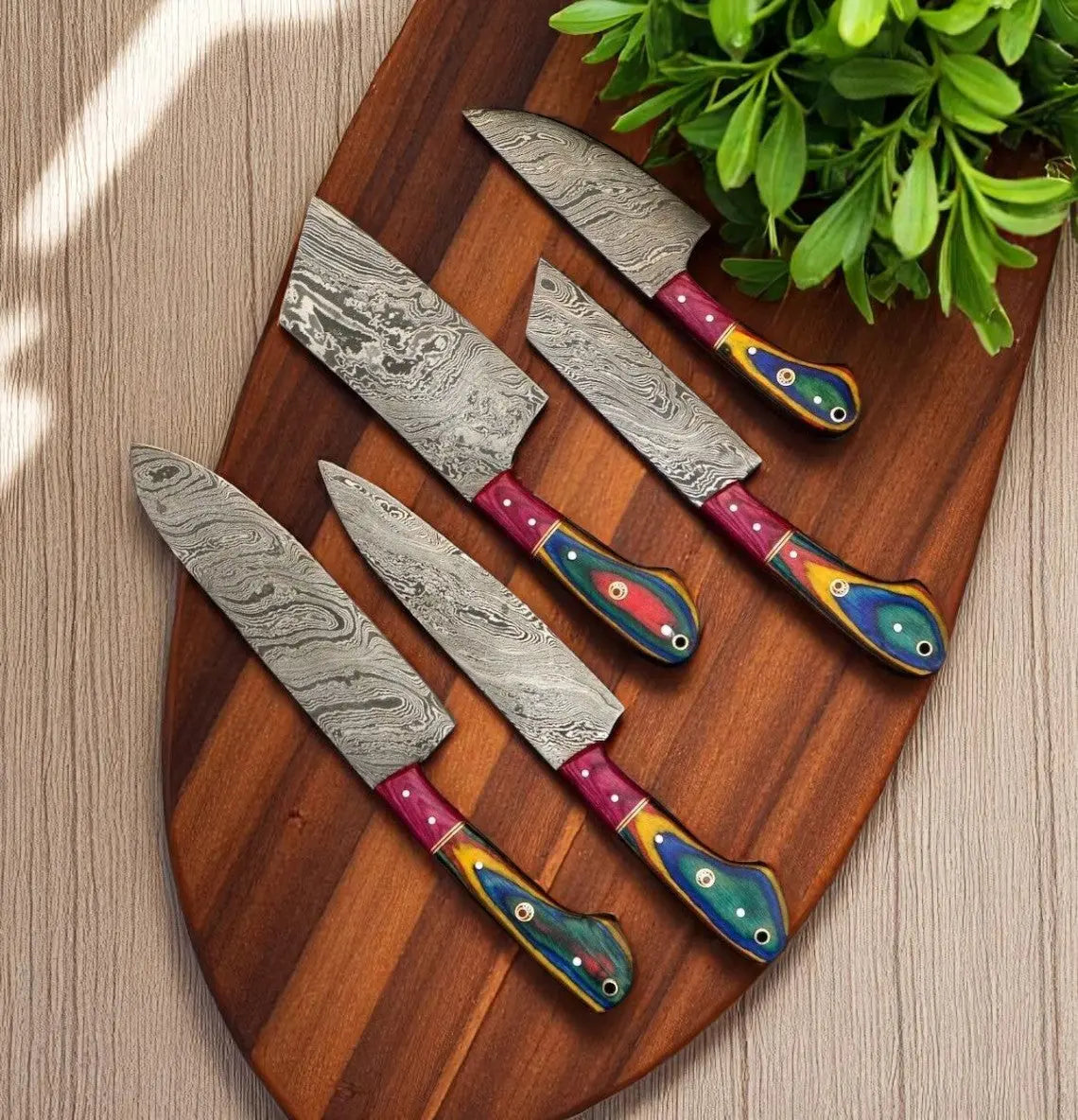 Top Rated Kitchen Knife Set – 5-Piece Full Tang Damascus Steel Damascus Knife Store