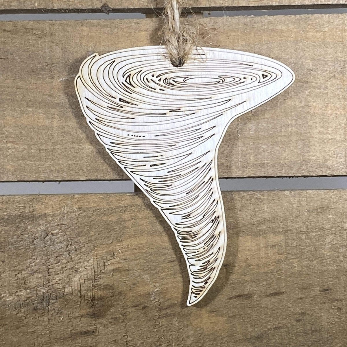 Tornado Wooden Christmas Ornament | Storm Weather Holiday Decor