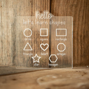 Shapes Trace and Erase Learning Board