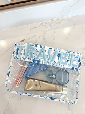 Travel - Blue Bow Clear Pouch KenzKustomz