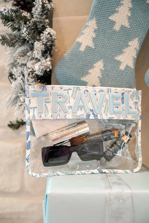 Travel - Blue Bow Clear Pouch KenzKustomz