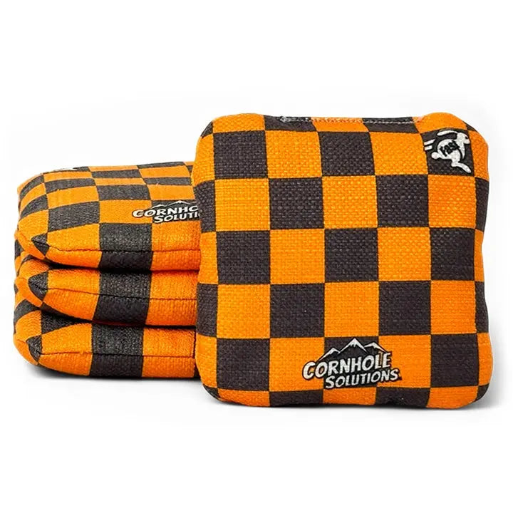Tri-Star/Checker - Pro Style REC Cornhole Bags – Regulation 6"x6" – Full Set of 8 Cornhole Solutions