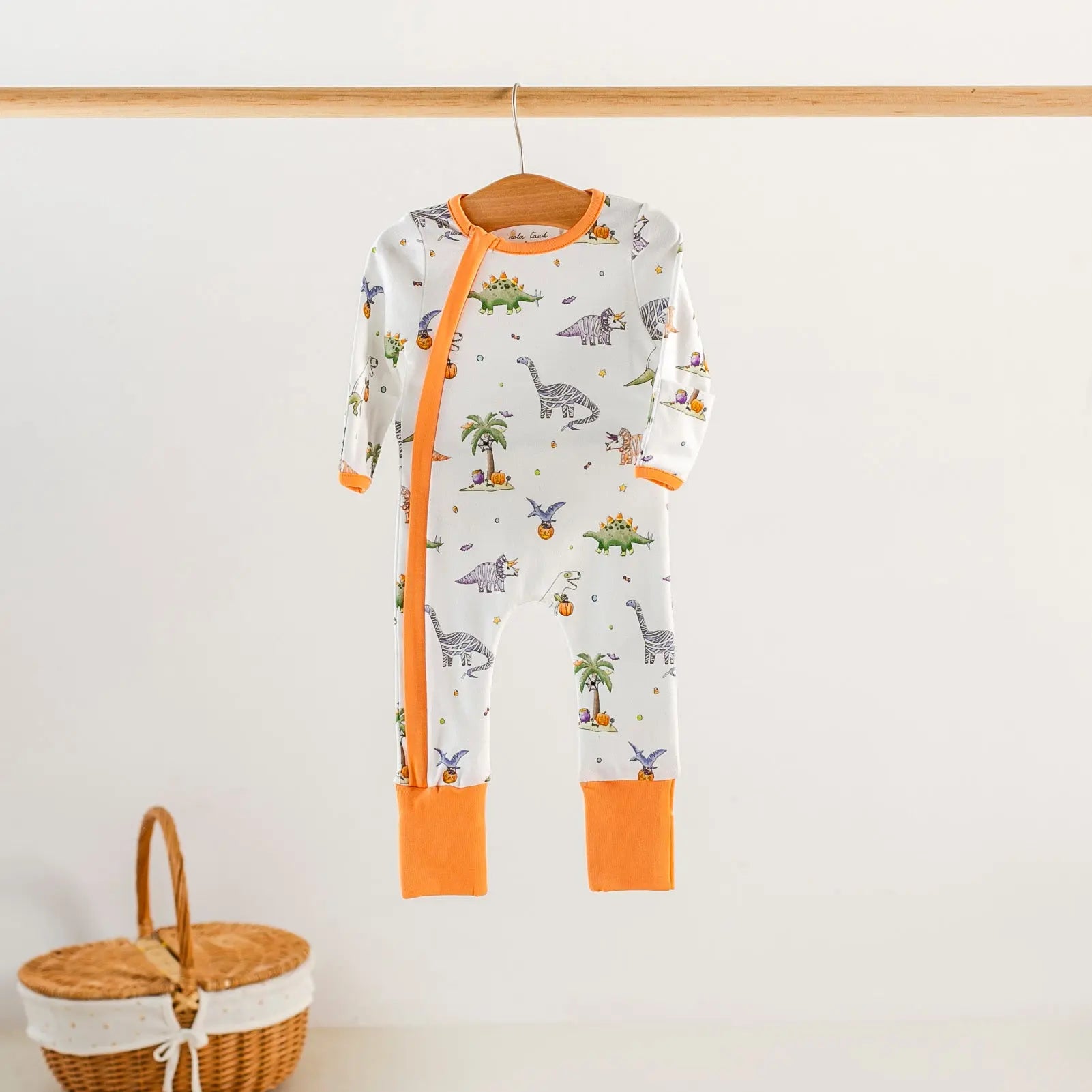 Trick RAWR Treat Halloween Organic Cotton Pajama Set by Nola Tawk, Southern food gift detail photo 2