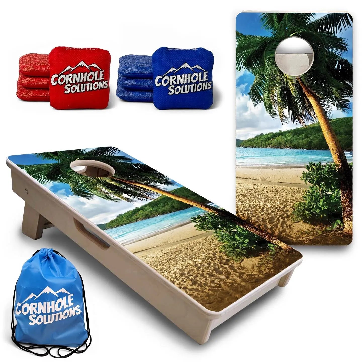 Tropical Hideaway - Mini or Vacation Sized Cornhole Boards by Cornhole Solutions, custom cornhole board main product photo