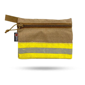 Truckie Large flat zippered gear pouch with yellow and gray reflective trim