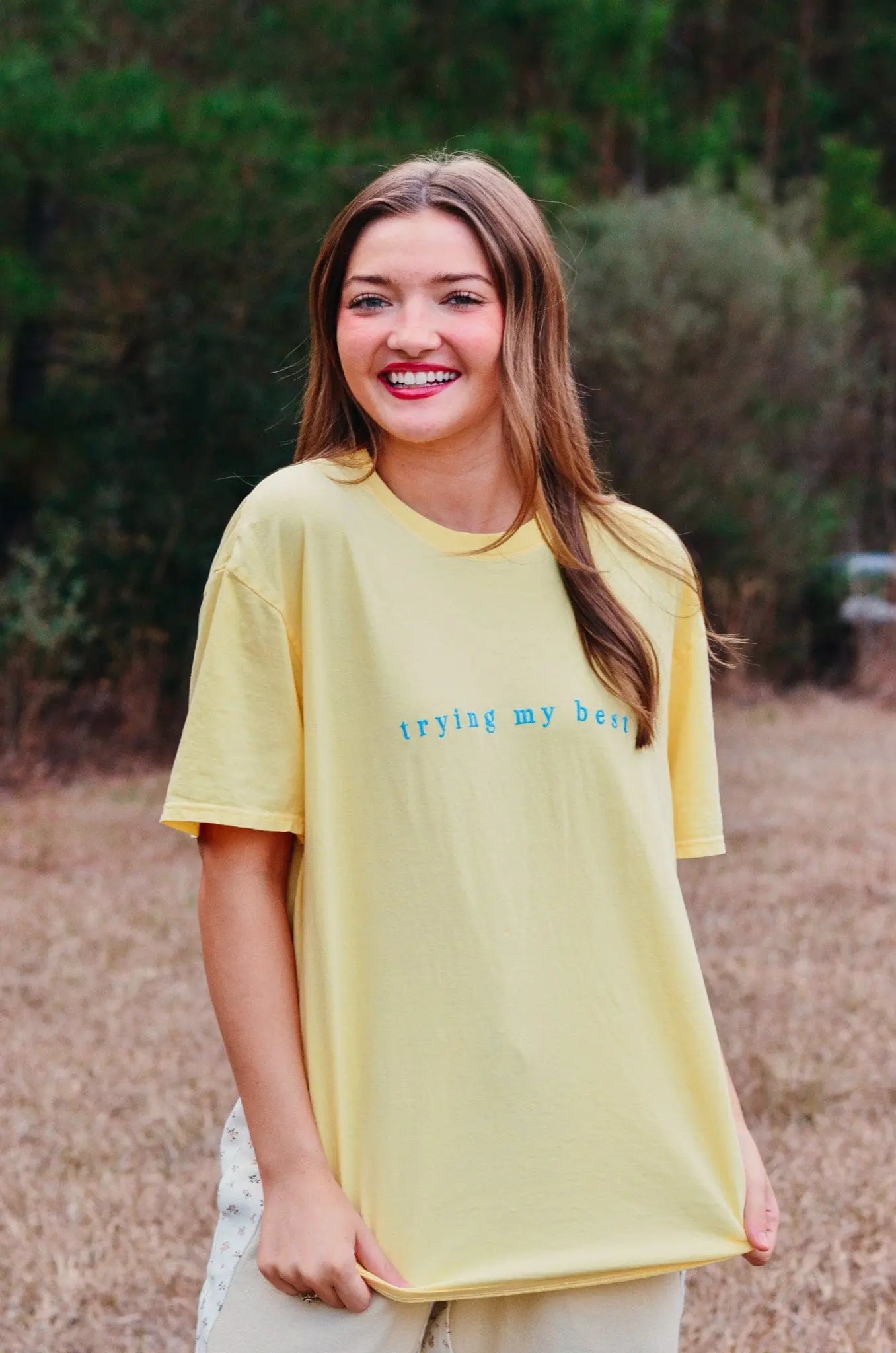 Trying My Best Tee by Southern Bliss Company, Southern lifestyle apparel detail photo 2