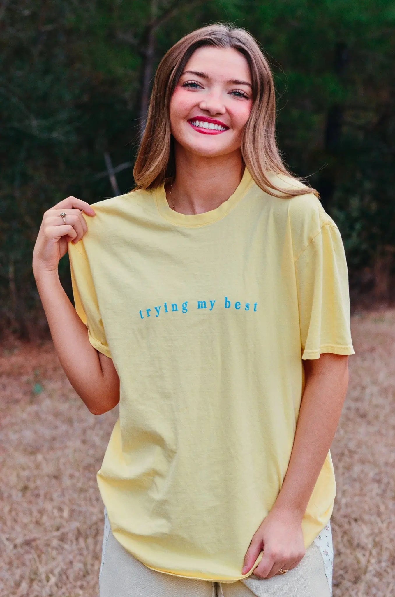 Trying My Best Tee by Southern Bliss Company, Southern lifestyle apparel detail photo 3