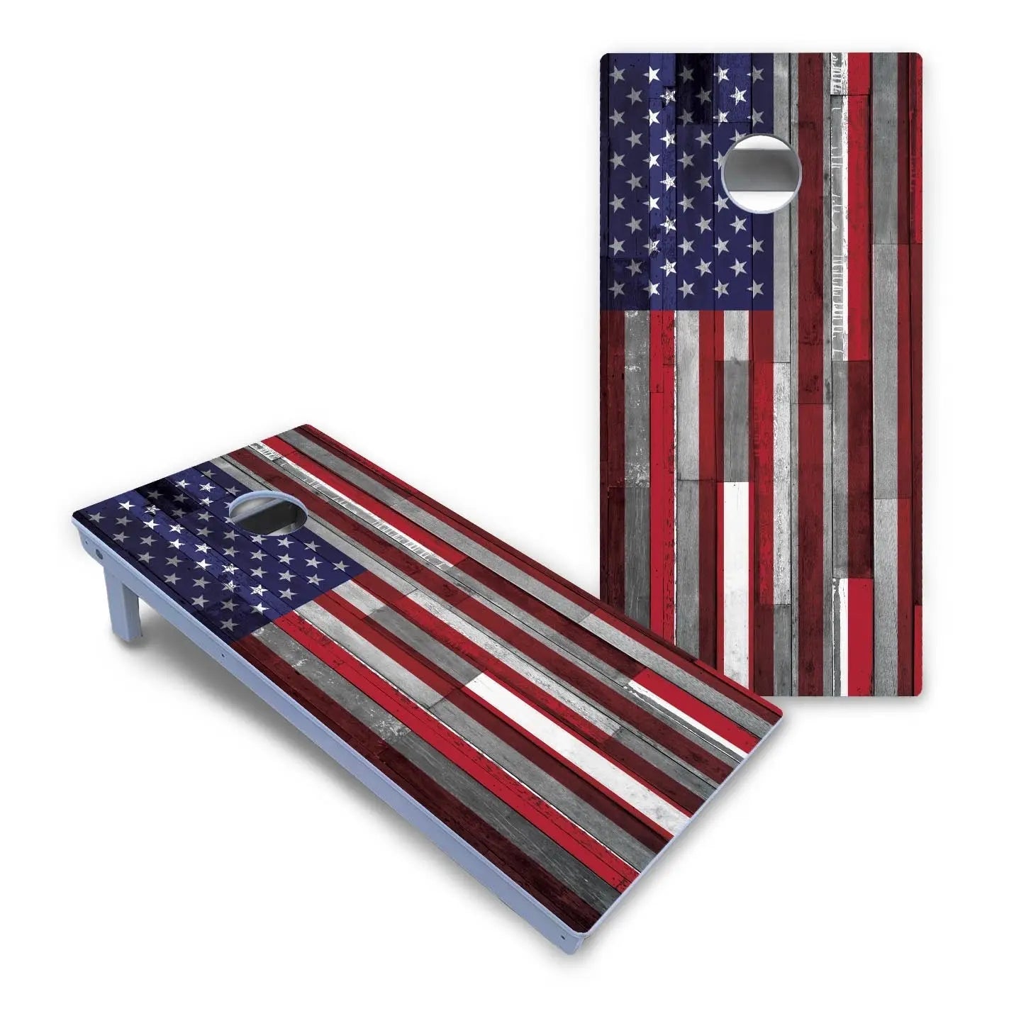 USA / Canada / Union Jack Plank Flag Cornhole Boards - All Weather Series by Cornhole Solutions, custom cornhole board detail photo 2