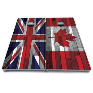 USA / Canada / Union Jack Plank Flag Cornhole Boards - All Weather Series by Cornhole Solutions, custom cornhole board detail photo 10