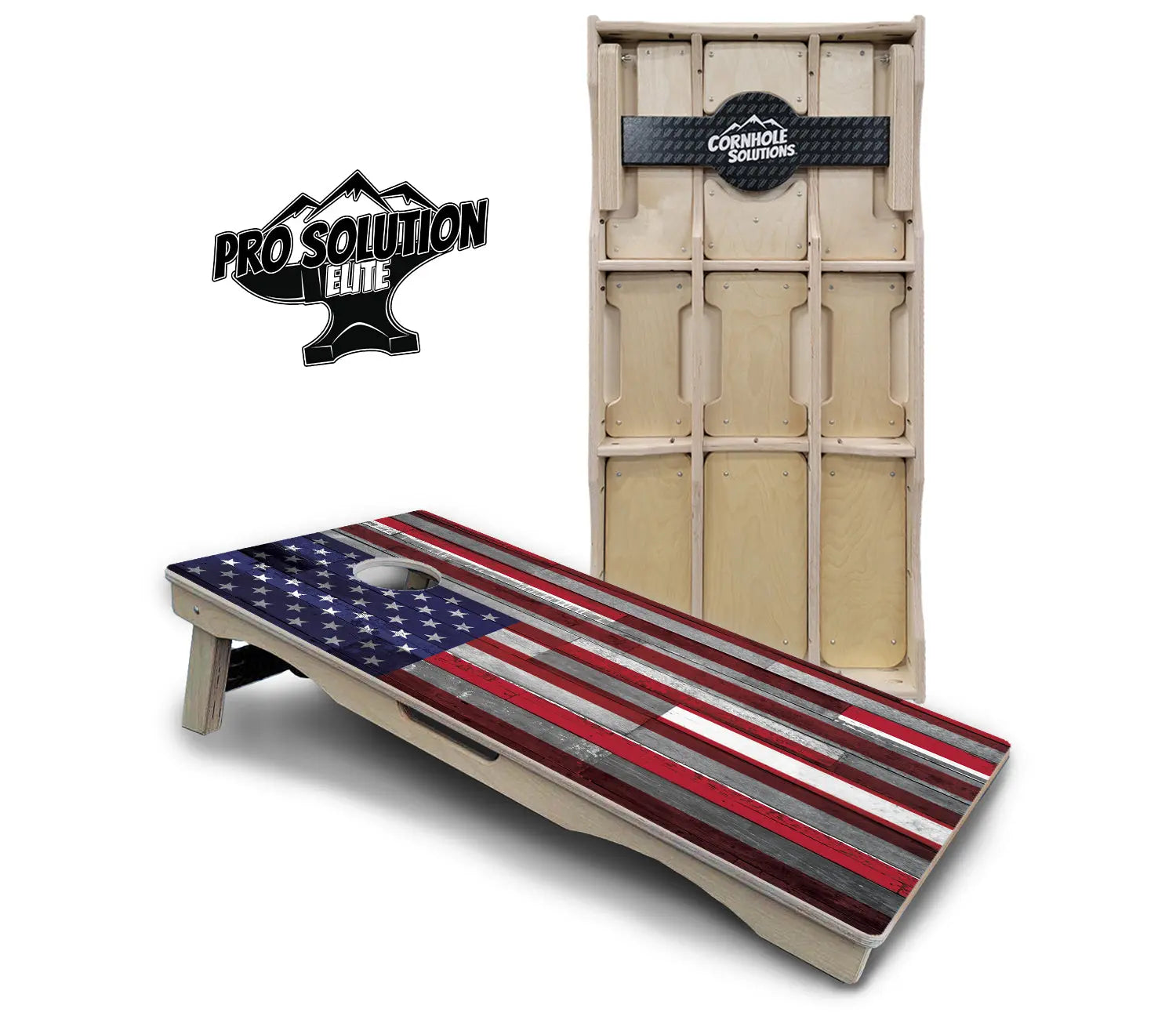 USA / Canada / Union Jack Plank Flag Cornhole Boards - Pro Solution Elite Series by Cornhole Solutions, custom cornhole board detail photo 2