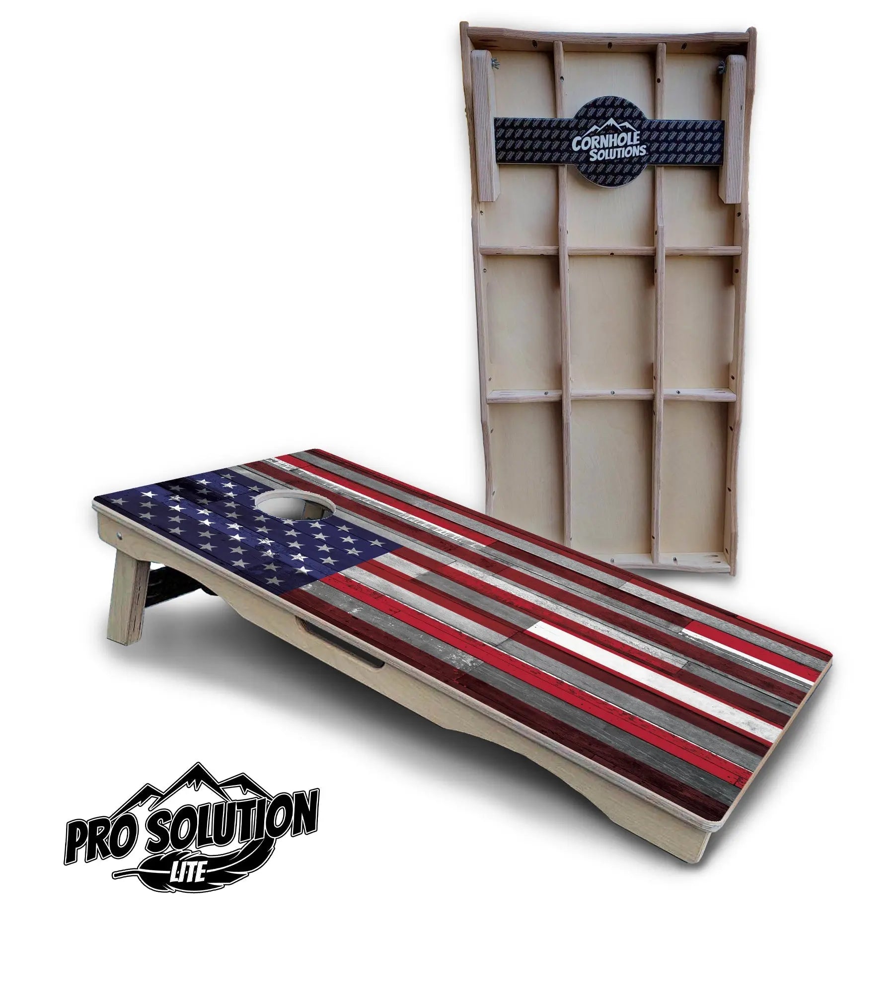 USA / Canada / Union Jack Plank Flag Cornhole Boards - Pro Solution Lite Series by Cornhole Solutions, custom cornhole board detail photo 2