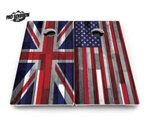 USA / Canada / Union Jack Plank Flag Cornhole Boards - Pro Solution Lite Series by Cornhole Solutions, custom cornhole board detail photo 16