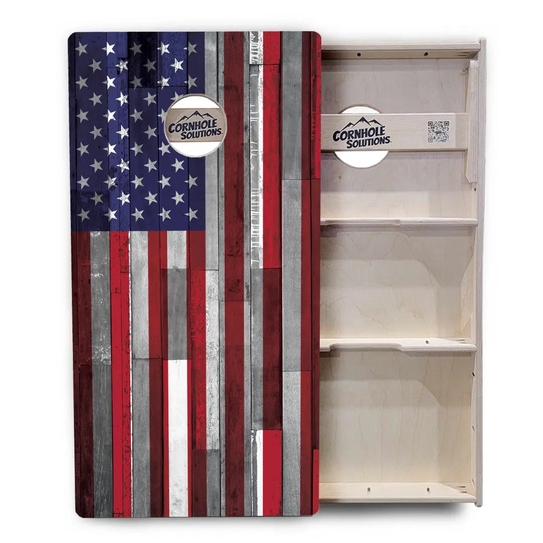USA / Canada / Union Jack Plank Flags Cornhole Boards - Professional Tournament Series by Cornhole Solutions, custom cornhole board detail photo 23