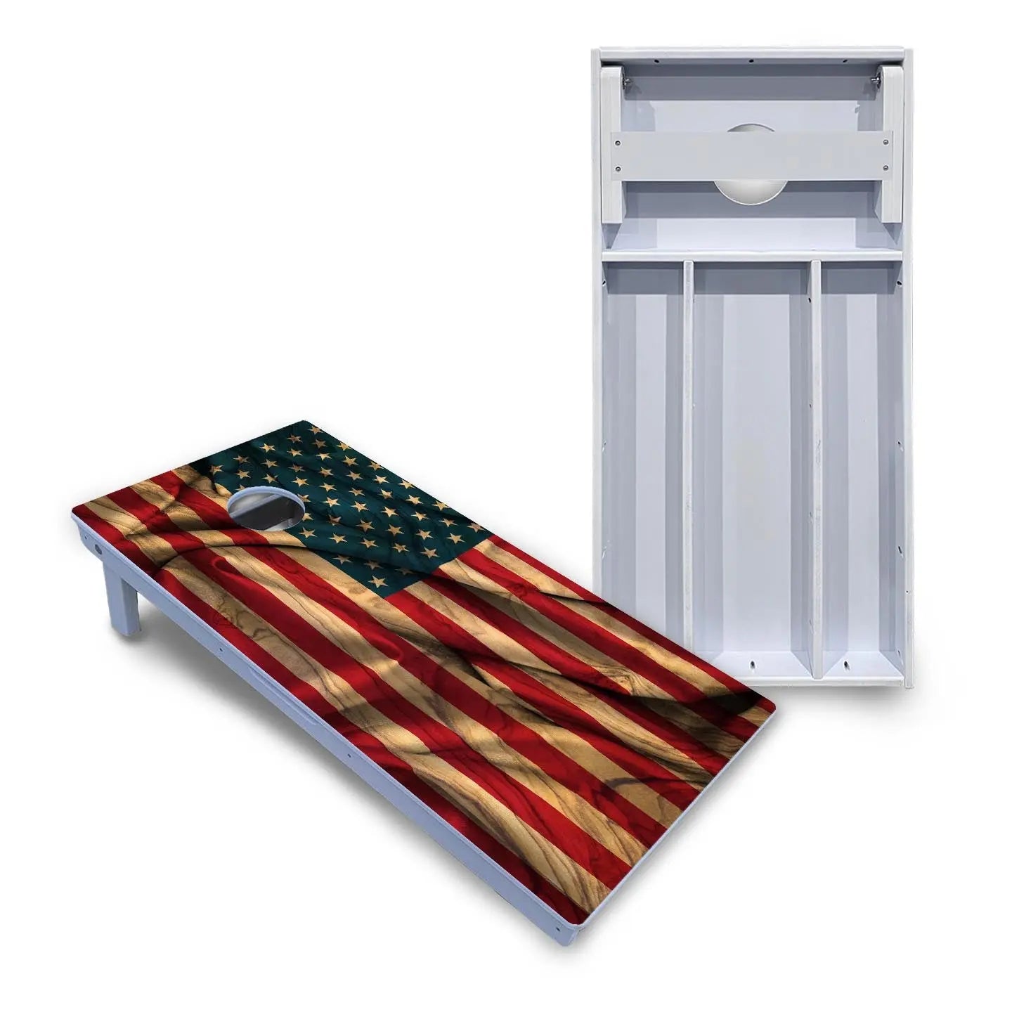 USA Wood Flag Color Cornhole Boards - All Weather Series by Cornhole Solutions, custom cornhole board main product photo