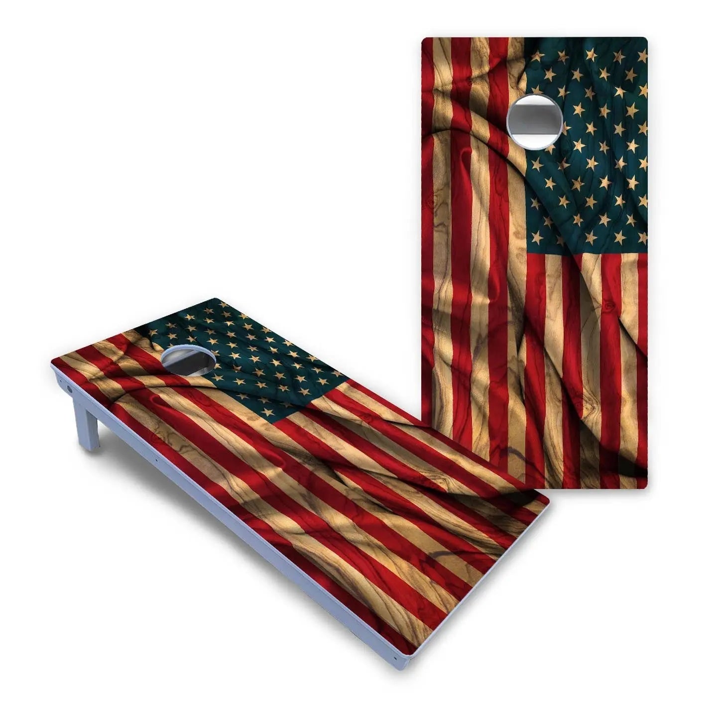 USA Wood Flag Color Cornhole Boards - All Weather Series by Cornhole Solutions, custom cornhole board detail photo 2