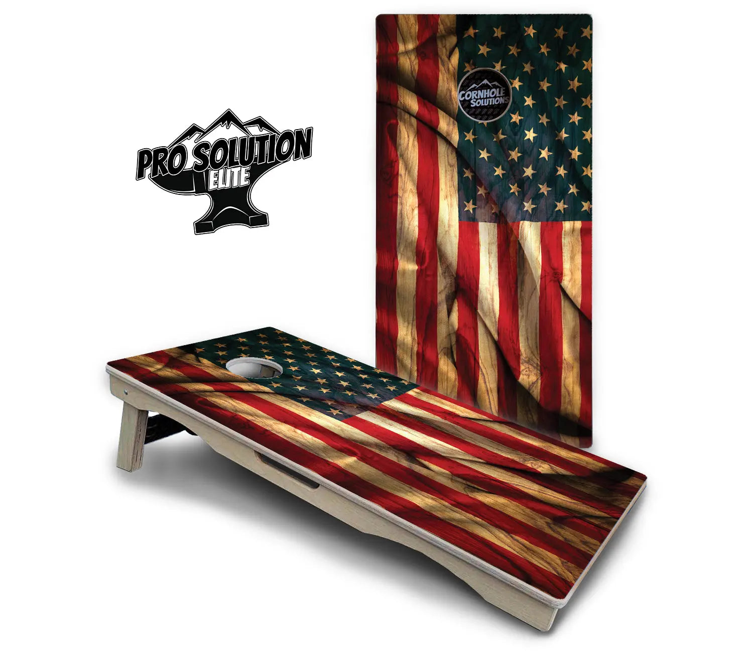 USA Wood Flag Color Cornhole Boards - Pro Solution Elite Series by Cornhole Solutions, custom cornhole board detail photo 2