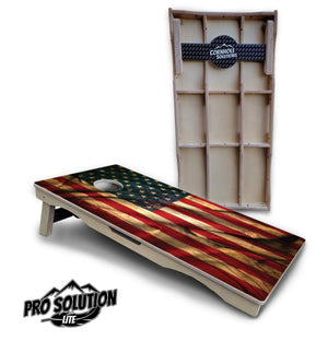 USA Wood Flag Color Cornhole Boards - Pro Solution Lite Series Cornhole Solutions
