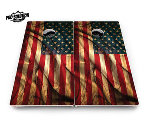 USA Wood Flag Color Cornhole Boards - Pro Solution Lite Series Cornhole Solutions