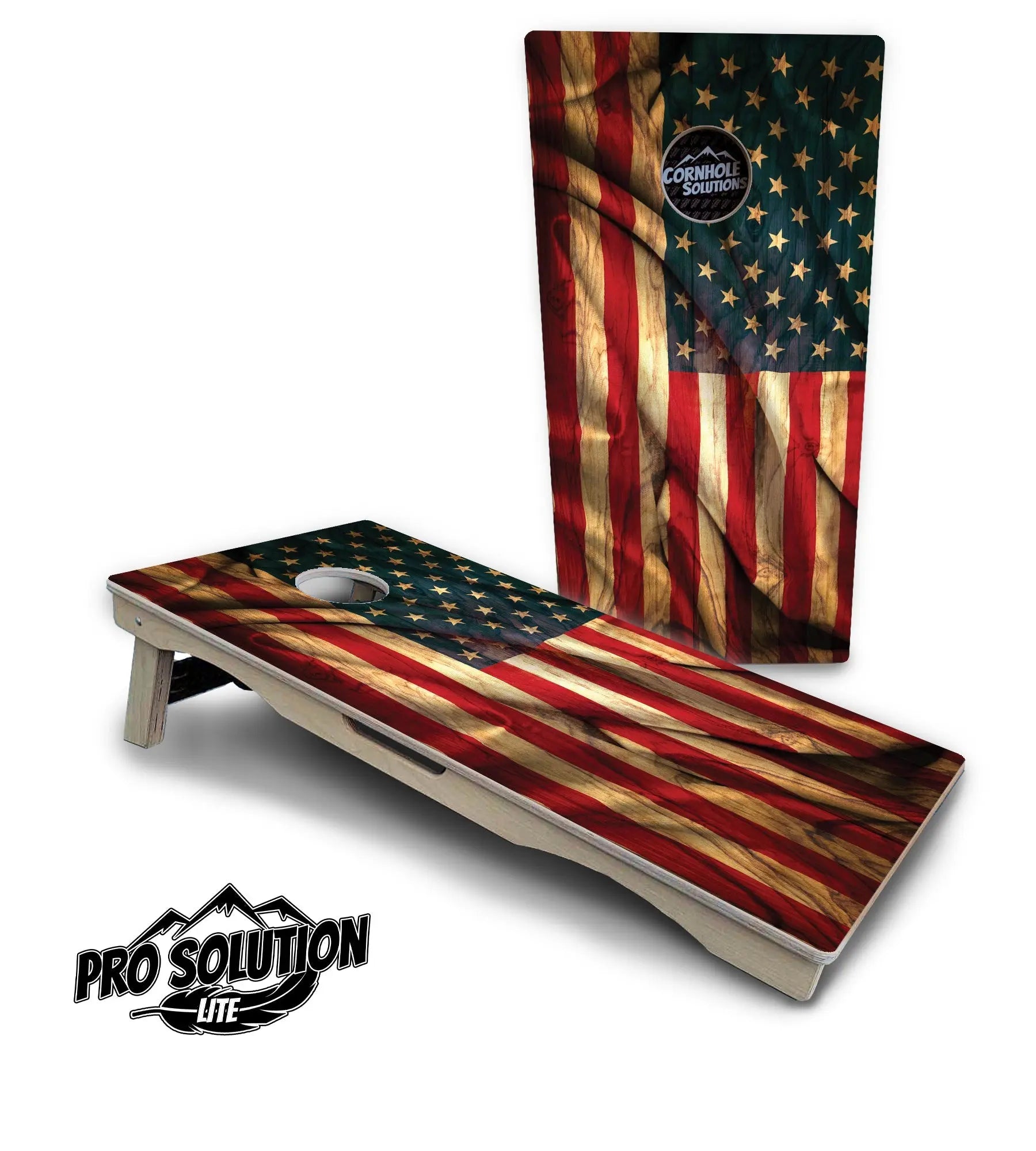 USA Wood Flag Color Cornhole Boards - Pro Solution Lite Series Cornhole Solutions