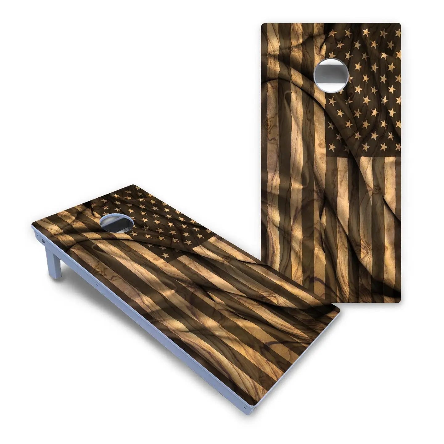 USA Wood Flag Cornhole Boards - All Weather Series by Cornhole Solutions, custom cornhole board detail photo 2