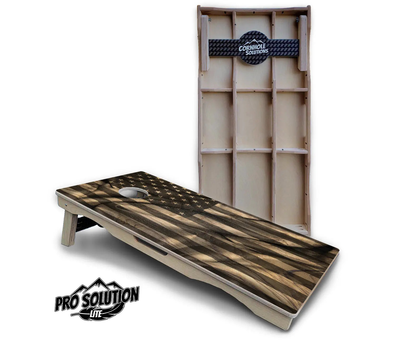 USA Wood Flag Cornhole Boards - Pro Solution Lite Series Cornhole Solutions
