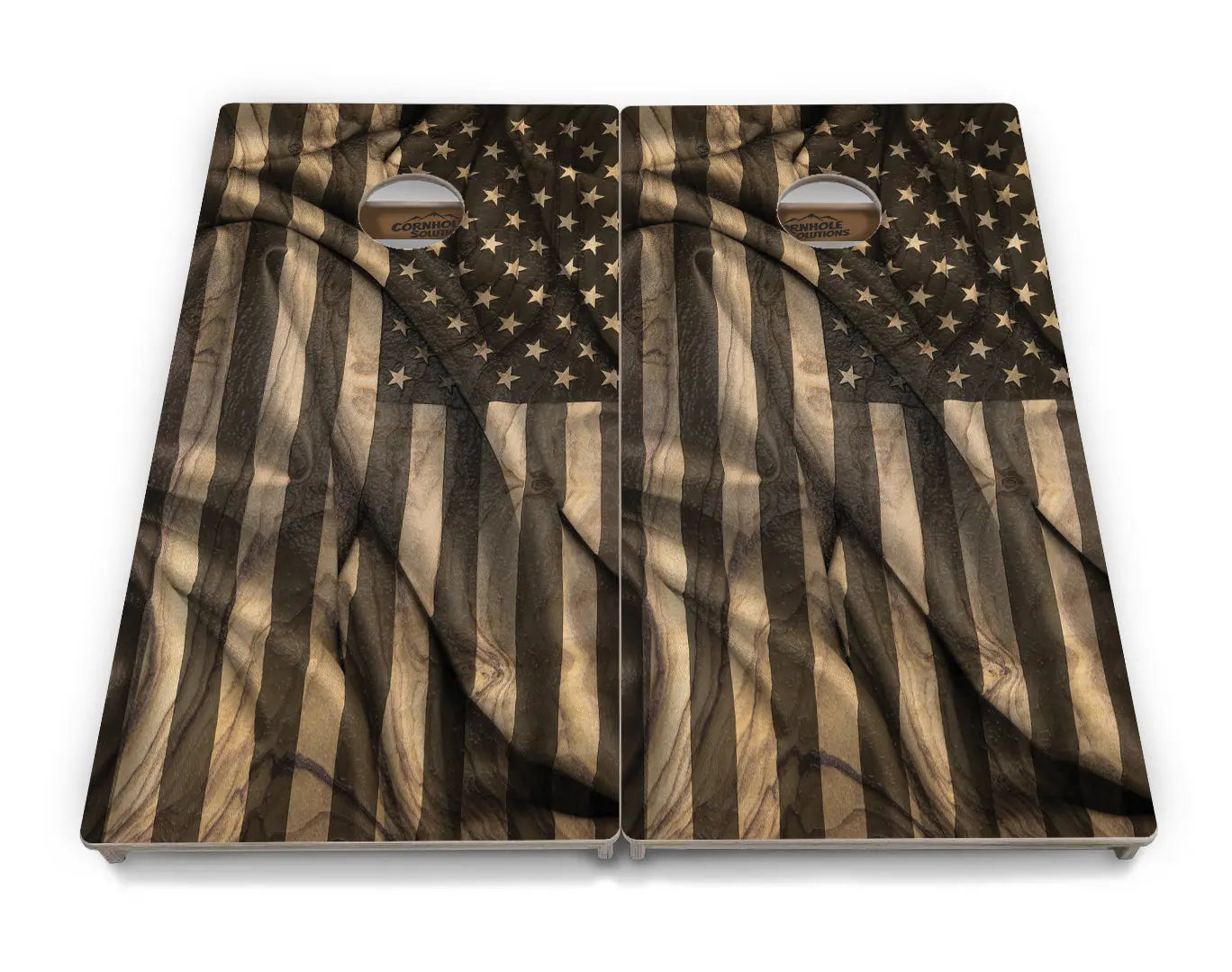 USA Wood Flag Cornhole Boards - Professional Tournament Series by Cornhole Solutions, custom cornhole board detail photo 2