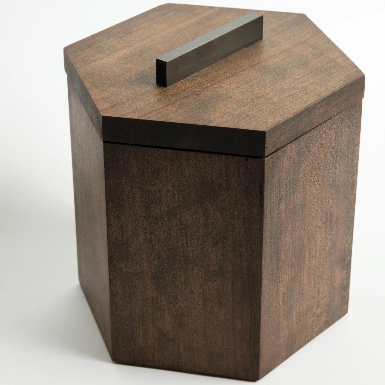 Unique Wooden Ice Bucket in Blackened Cherry by Alabama Sawyer, Southern home decor detail photo 3