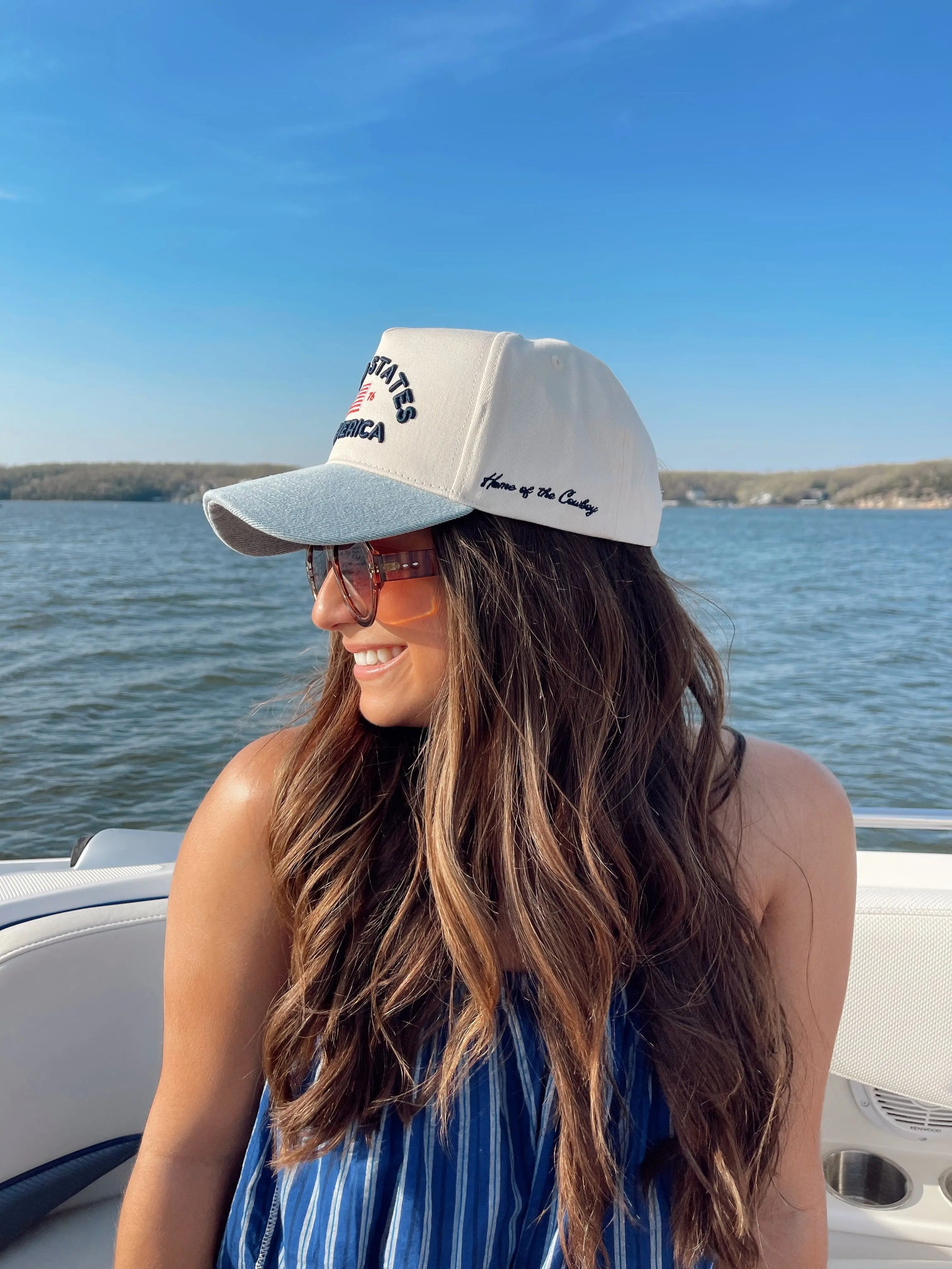 United States of America - Denim Blue Vintage Trucker Hat - PREORDER KenzKustomz