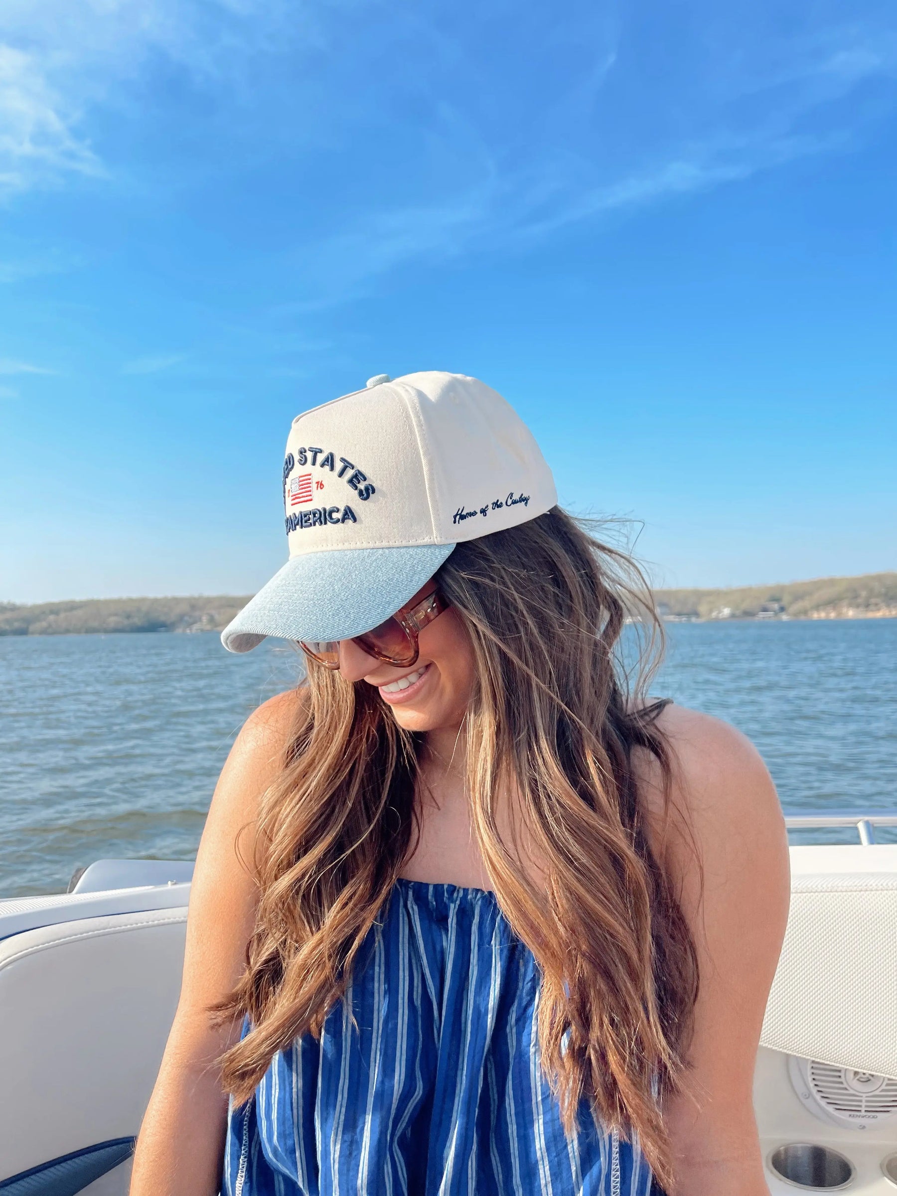 United States of America - Denim Blue Vintage Trucker Hat - PREORDER KenzKustomz