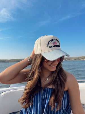 United States of America - Denim Blue Vintage Trucker Hat - PREORDER KenzKustomz