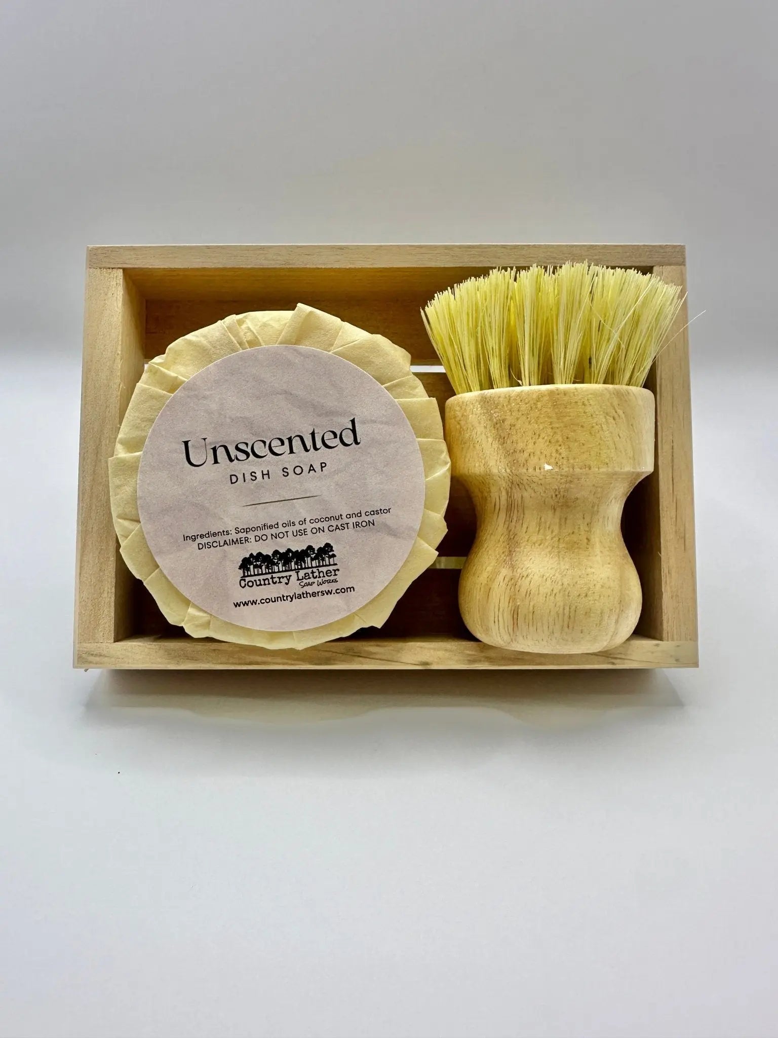 Unscented Dish Soap Set by Country Lather Soap Works, scented candle main product photo