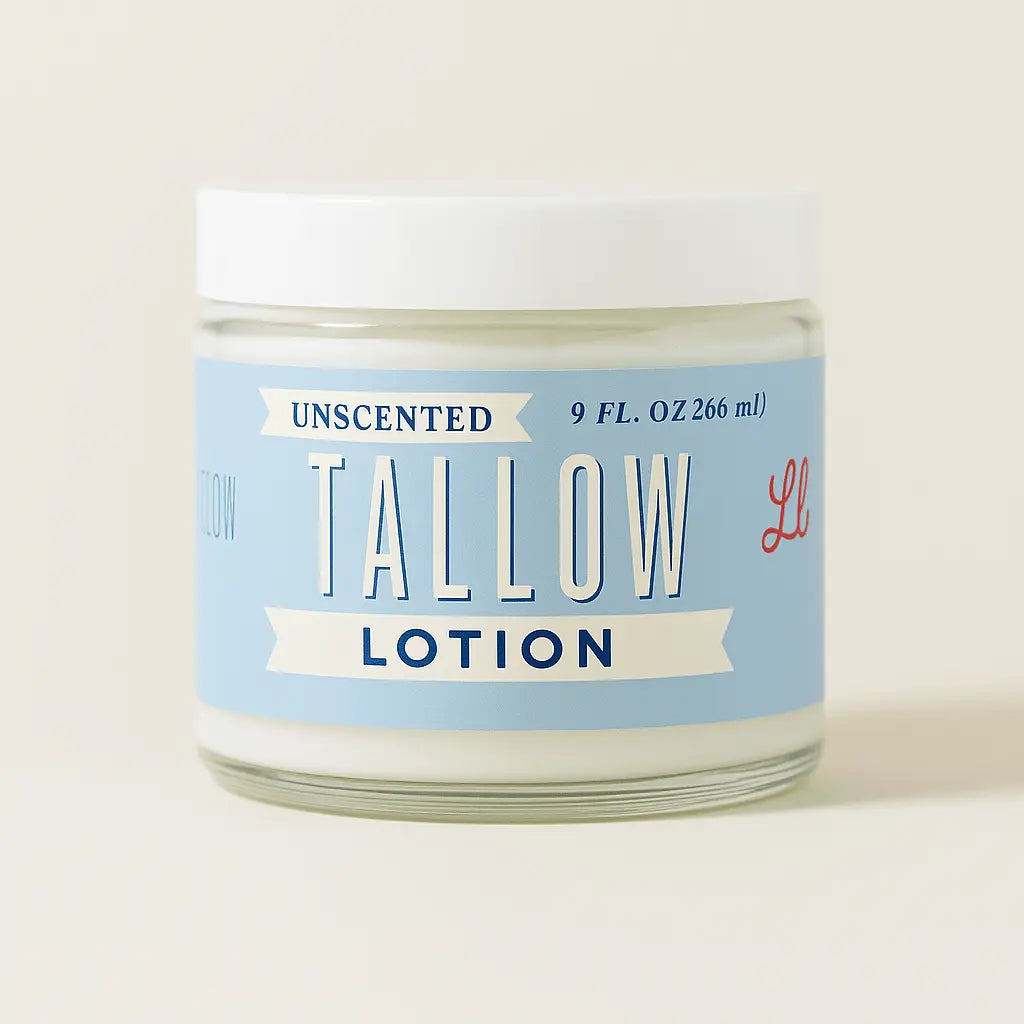 Unscented Tallow Lotion – Pure, Preservative-Free One Ingredient Moisturizer by Lady May Tallow The Lady May
