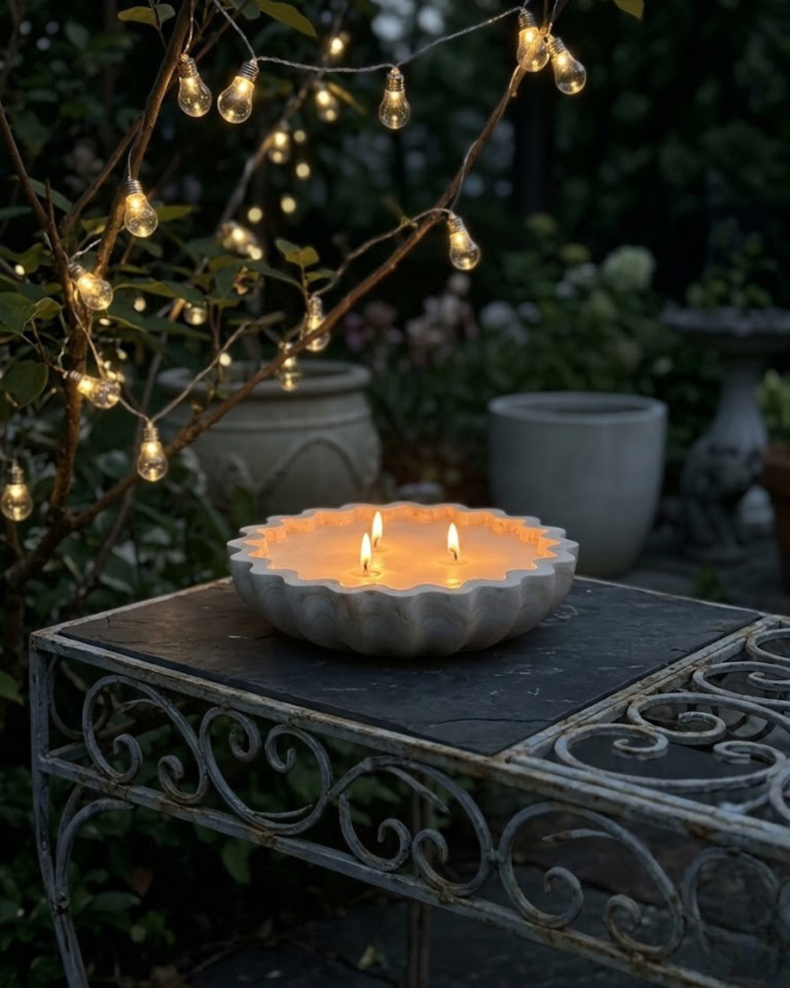 Fluted Candle Bowl by Believe Candle, scented candle detail photo 2
