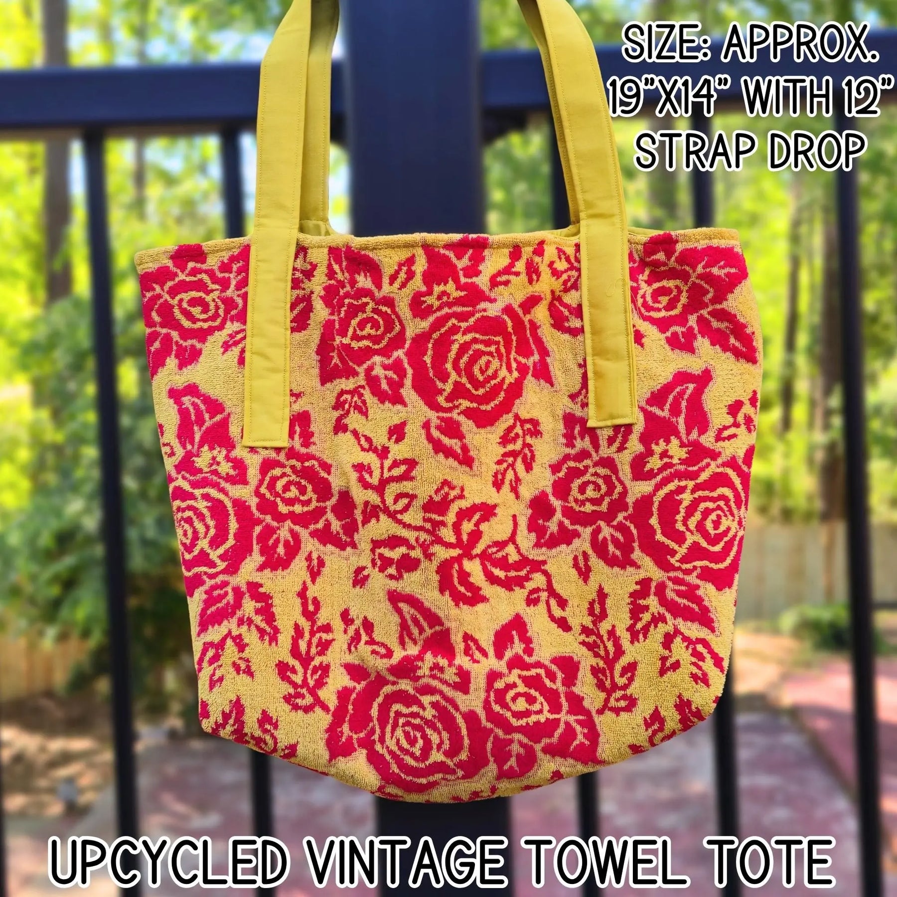 Upcycled Vintage Towel Beach Bag, Large Oversized Tote Bag, 70s Retro Pool Bag, Handmade Coastal Tote with Zipper Pocket, Summer Tote Maypop House Designs