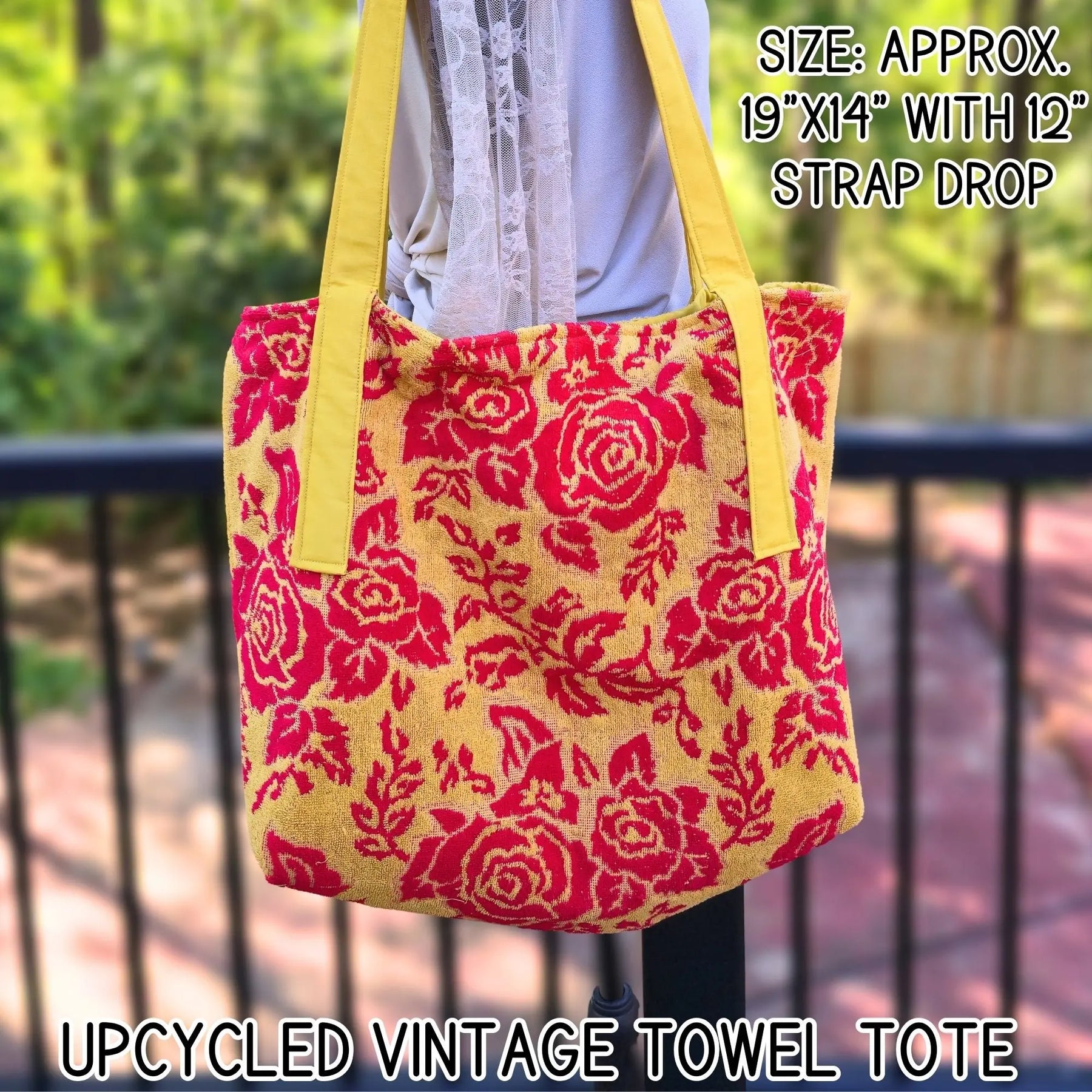 Upcycled Vintage Towel Beach Bag, Large Oversized Tote Bag, 70s Retro Pool Bag, Handmade Coastal Tote with Zipper Pocket, Summer Tote Maypop House Designs